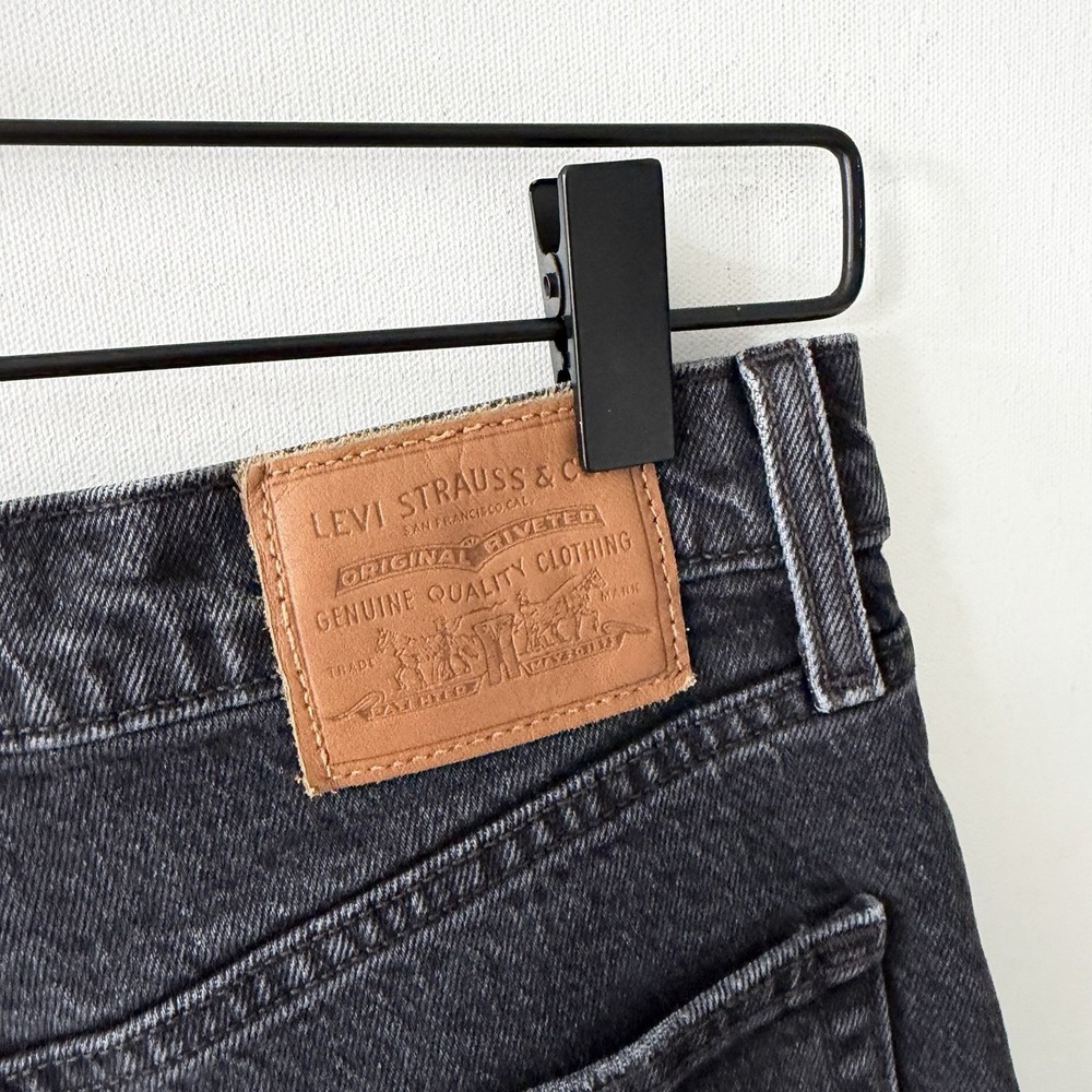 Levis Ribcage Straight Ankle Jeans Womens 29x27 High Rise Button Fly Black Denim - Picture 5 of 8